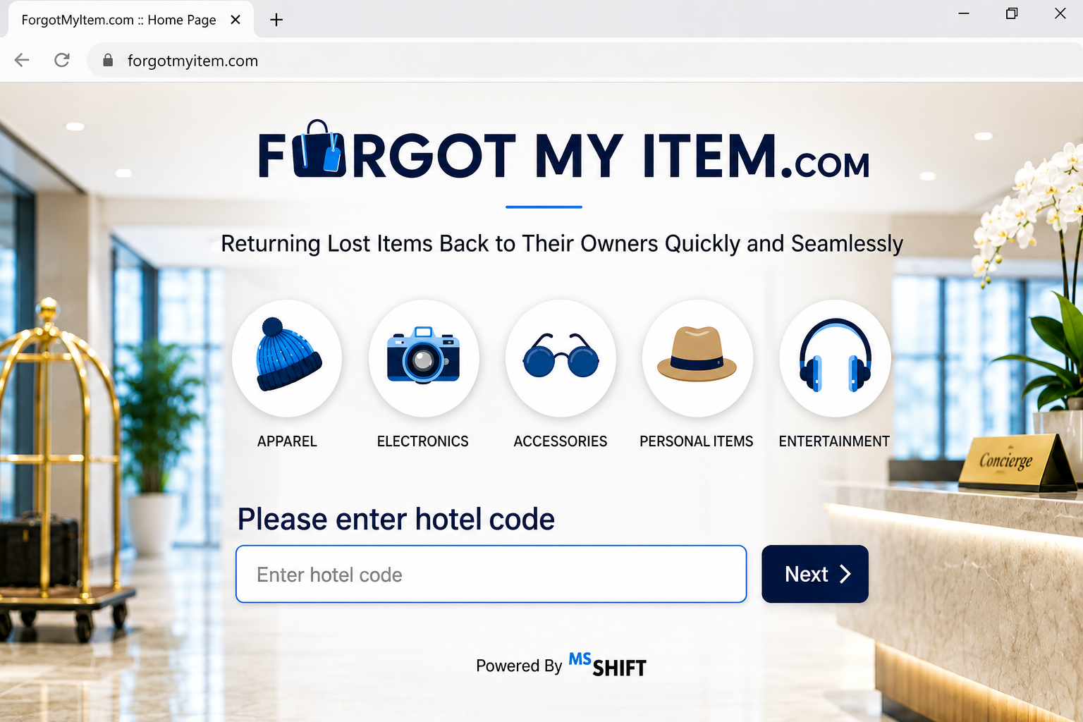 ForgotMyItem.com guest portal