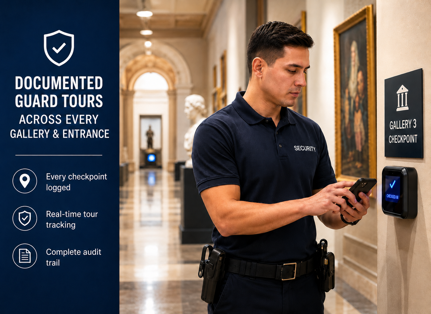 Security patrol at a museum