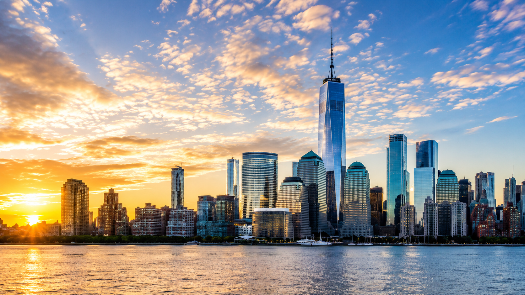 New York City skyline near the World Trade Center