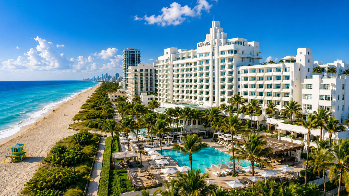 Loews Miami Beach Hotel on the oceanfront